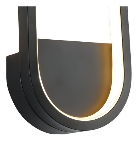 Lámpara Pared LED Moderna Ovalada Decoración Negra Jhn-1