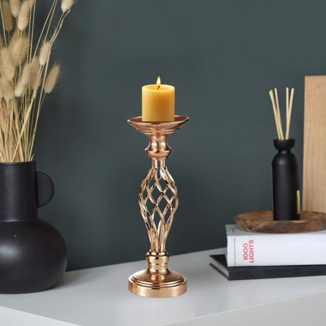 Portavelas Centro Mesa Candelabro Decoración 38cm Jhn-2