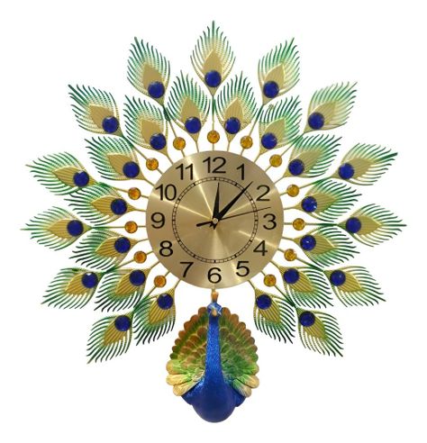 Reloj Pared Pavo Real Grande Decorativo Creativo Jhn-0