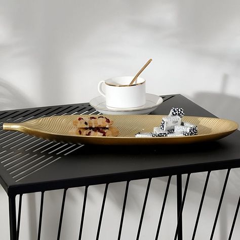Bandeja Decorativa Forma Hoja Comedor Cocina Hogar Lau-3