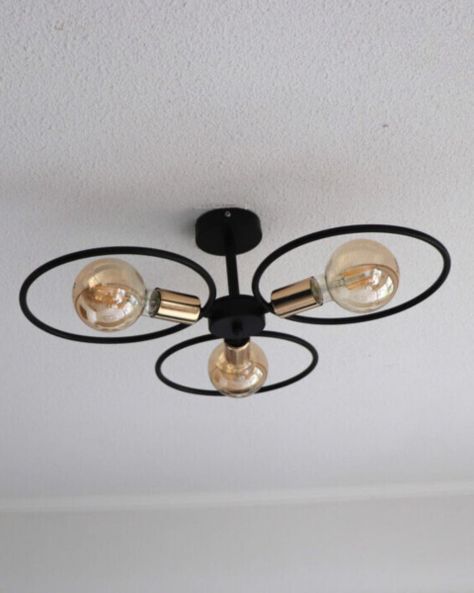 Lámpara Colgante Techo 3 Focos Vintage Semiempotrada Jhn-1