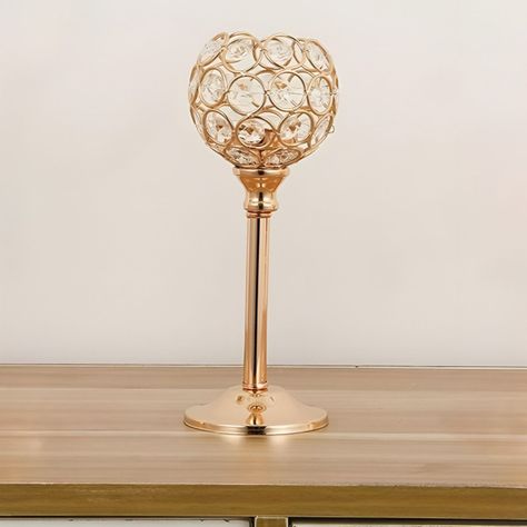 Candelabro Centro Mesa Cristal Soporte Elegante 22cm Jhn-5