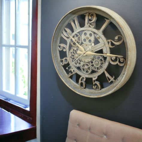 Reloj Pared Engranaje Silencioso Antiguo Decorativo Jhn-6