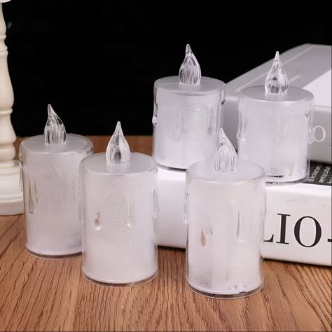 Set 9 Velas Decorativas LED Cristal Acrílico Sin Llama Jhn-5