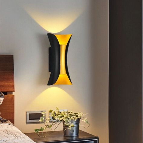 Lámpara Pared Moderna LED Exteriores Interiores Negra Jhn-2