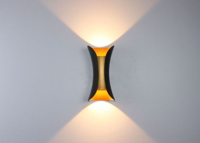 Lámpara Pared Moderna LED Exteriores Interiores Negra Jhn-4