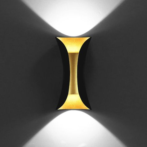 Lámpara Pared Moderna LED Exteriores Interiores Negra Jhn-6