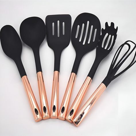 Set 7 Piezas Utensilios Cocina Acero Inoxidable Oro Rosa-8