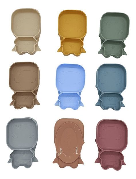 Set 2 Platos Diseño Superhombre Silicona Antideslizante Lau-1