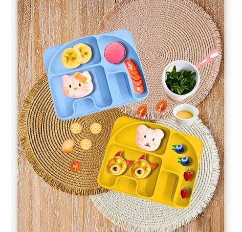 Set 2 Platos Diseño Elefante Silicona Antideslizante Lau-8