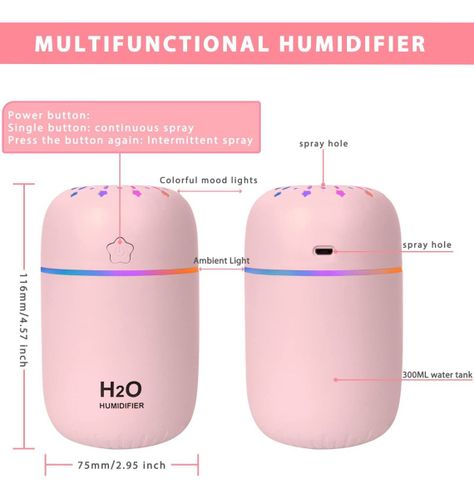 Set 2 Humidificadores Mini Aerosol Portatil Recargable Lau-2