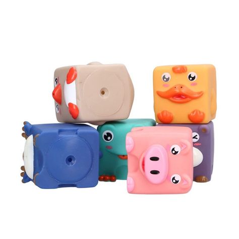 Juguete 6 Pzas Apilable Bloques Divertido Silicona Niños Lau-1