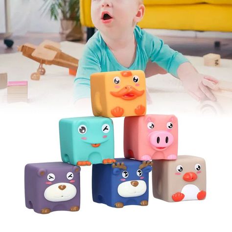 Juguete 6 Pzas Apilable Bloques Divertido Silicona Niños Lau-3