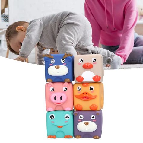Juguete 6 Pzas Apilable Bloques Divertido Silicona Niños Lau-5