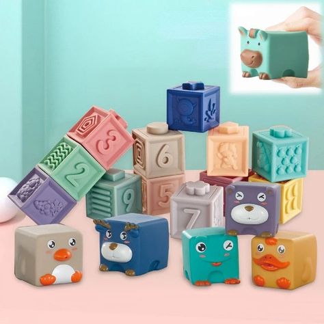 Juguete 6 Pzas Apilable Bloques Divertido Silicona Niños Lau-6