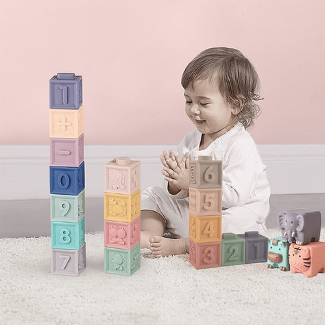 Juguete 6 Pzas Apilable Bloques Divertido Silicona Niños Lau-8