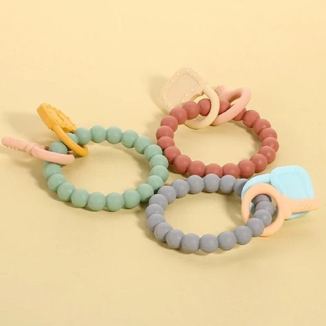 Set de 3 Mordedor Silicona Pulsera Bebé Alivio Encías Jhn-1