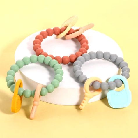 Set de 3 Mordedor Silicona Pulsera Bebé Alivio Encías Jhn-2