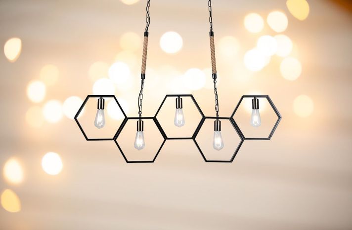 Lampara Colgante Techo Moderno 5 Luces Sala Rest Hogar Lau-1