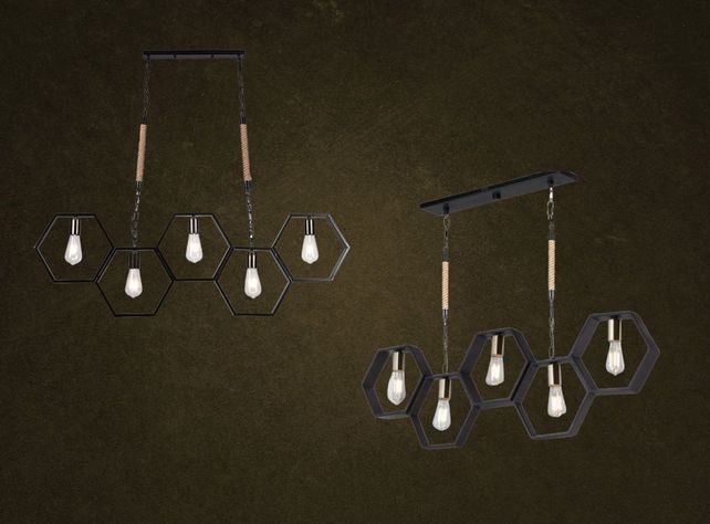 Lampara Colgante Techo Moderno 5 Luces Sala Rest Hogar Lau-2