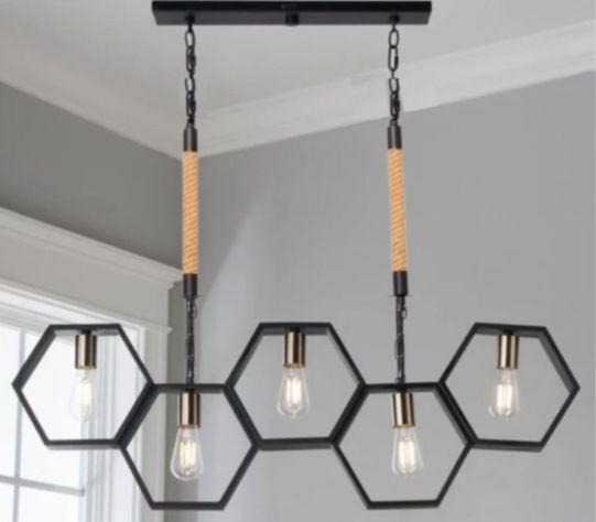 Lampara Colgante Techo Moderno 5 Luces Sala Rest Hogar Lau-7
