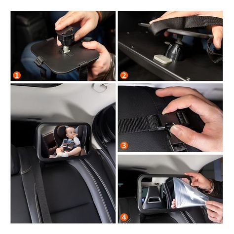 Espejo Retrovisor Bebé Auto Seguridad Asiento Ajustable Jhn-5
