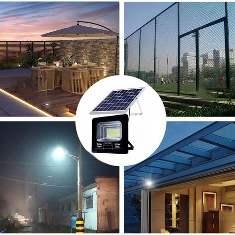 Lampara Solar Reflector 300W Garage Calle Parque Patio Lau-5