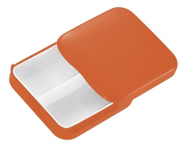 SET 6 PASTILLEROS MINI 2 COMPARTIMIENTO NARANJA PORTATIL LAU-1