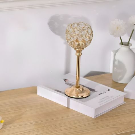 Candelabro Centro Mesa Cristal Soporte Elegante 22cm Jhn-7