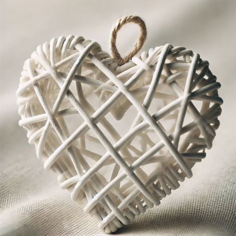 Corazón Decorativo Mimbre Pared Colgante 40cm Jhn-2