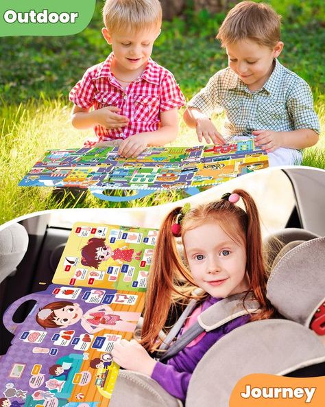 Set 3 Juego Libro Pegatinas Autos Camiones Niños Lau-3