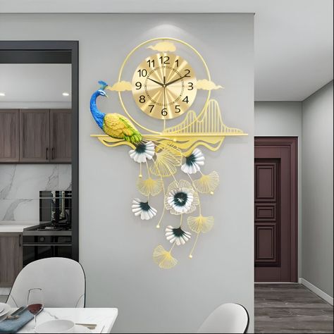 Reloj Pared Pavo Real Creativo Moderno Decorativo Jhn-4