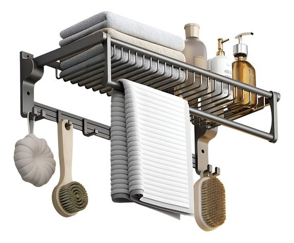 Toallero Baño 20 Pulgadas Doble Plegable Barra Toalla Jhn-0