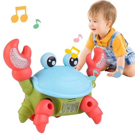 Set 2 Juguetes Cangrejo Arrastra Musica Ilumina Niños Lau-1