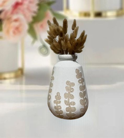 Jarrón Florero Cerámica Decoración Contemporáneo 22cm Jhn-6