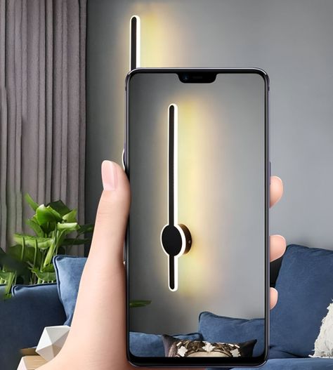 Lámpara Pared Acrílica LED Tipo Espada Negra Decorativa Jhn-3