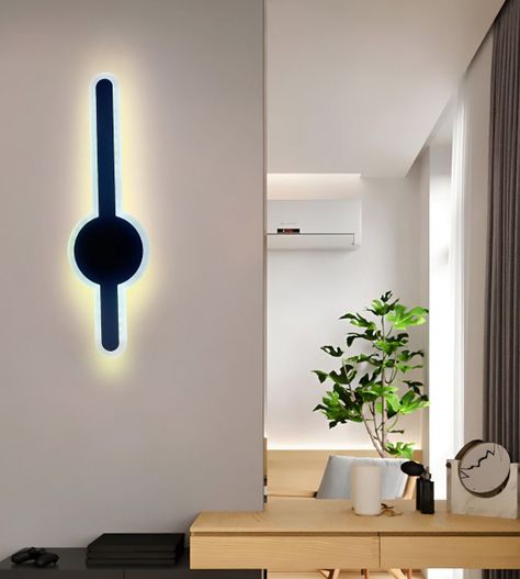 Lámpara Pared Acrílica LED Tipo Espada Negra Decorativa Jhn-5