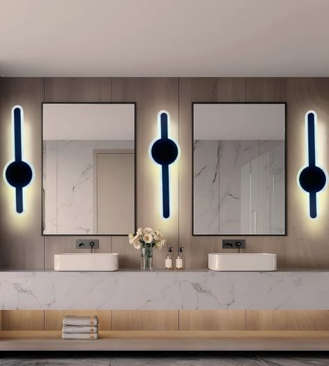 Lámpara Pared Acrílica LED Tipo Espada Negra Decorativa Jhn-7
