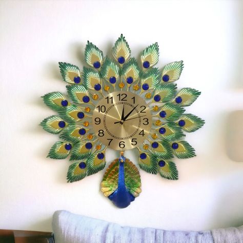 Reloj Pared Pavo Real Grande Decorativo Creativo Jhn-5