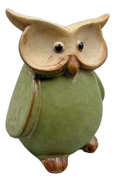 Set de 2 Estatua Búho Cerámica Decorativa Hogar Jhn-0