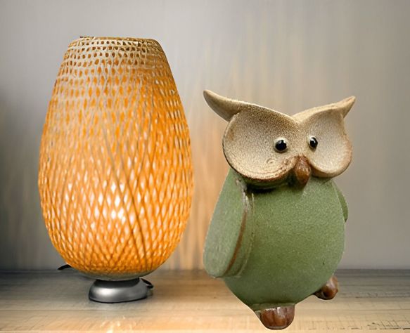 Set de 2 Estatua Búho Cerámica Decorativa Hogar Jhn-6