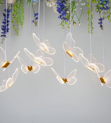 Lámpara Colgante Mariposas Isla Techo Nórdico Decoración Jhn-3