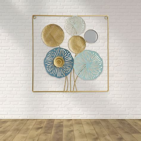 Decoración Pared Espejo Metal Moderno Exquisito Adorno Jhn-5