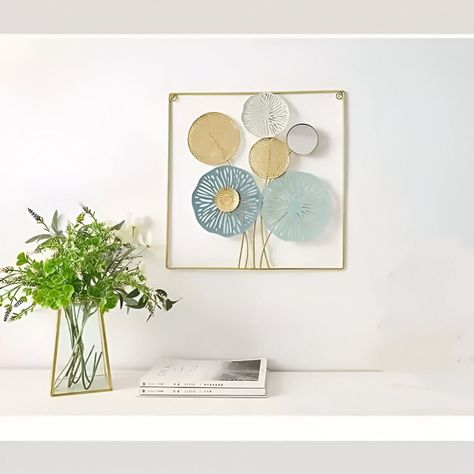 Decoración Pared Espejo Metal Moderno Exquisito Adorno Jhn-7
