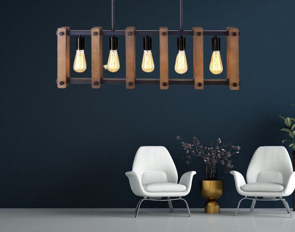 Lampara Colgante Industrial Madera Robusta Moderna Lau-4