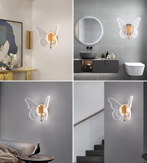 Aplique LED Pared Lámpara Decorativa Mariposa Moderna Jhn-7