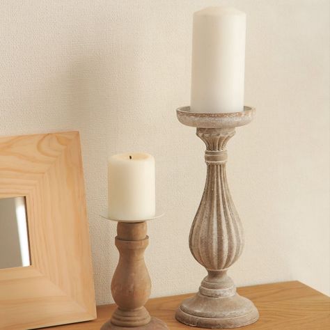 Candelabro Blanco Pilar Romano Pedestal Decorativo 34cm Jhn-5