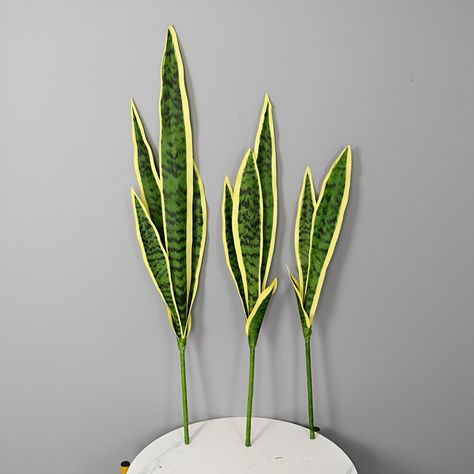 Set 2 Flor Planta Serpiente Hogar Jardin Tienda Realista Lau-0