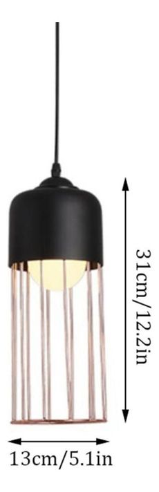 Lámpara Colgante Techo Hierro Forjado Oro Negro Moderna Jhn-9