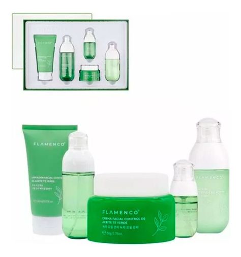 Kit Cuidado Facial Línea Té Verde Aceite Humectación Jhn-2